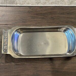 International Decorator 18-8 Stainless Vintage Antique Serving Dish Plate Tray